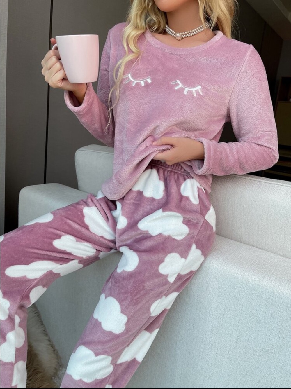 women’s fleece pajama set